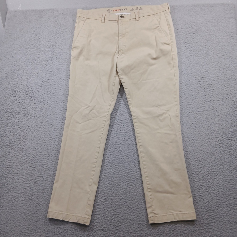 St. John's Bay Chino Pants Men's 38x32 TempFlex Comfort Stretch Khaki - Picture 2 of 12